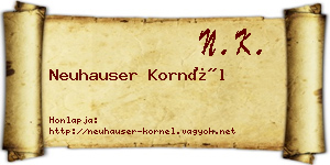 Neuhauser Kornél névjegykártya
