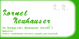 kornel neuhauser business card